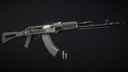 Low-Poly AK-103 ak, akm, ak103, lowpoly, 100-series