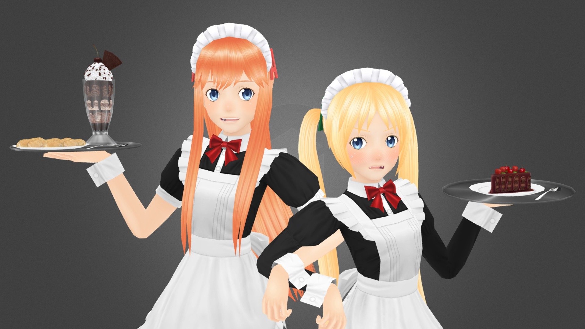 Ai-chan &amp; Kiba-chan of akibatan.com in Maid costume.





Please navigate through number Annotations for trivia info and random WIP pics. 




Textures Sheet


 - Meido Shimai (Maid Sisters) - 3D model by johnniewhiskey 3d model