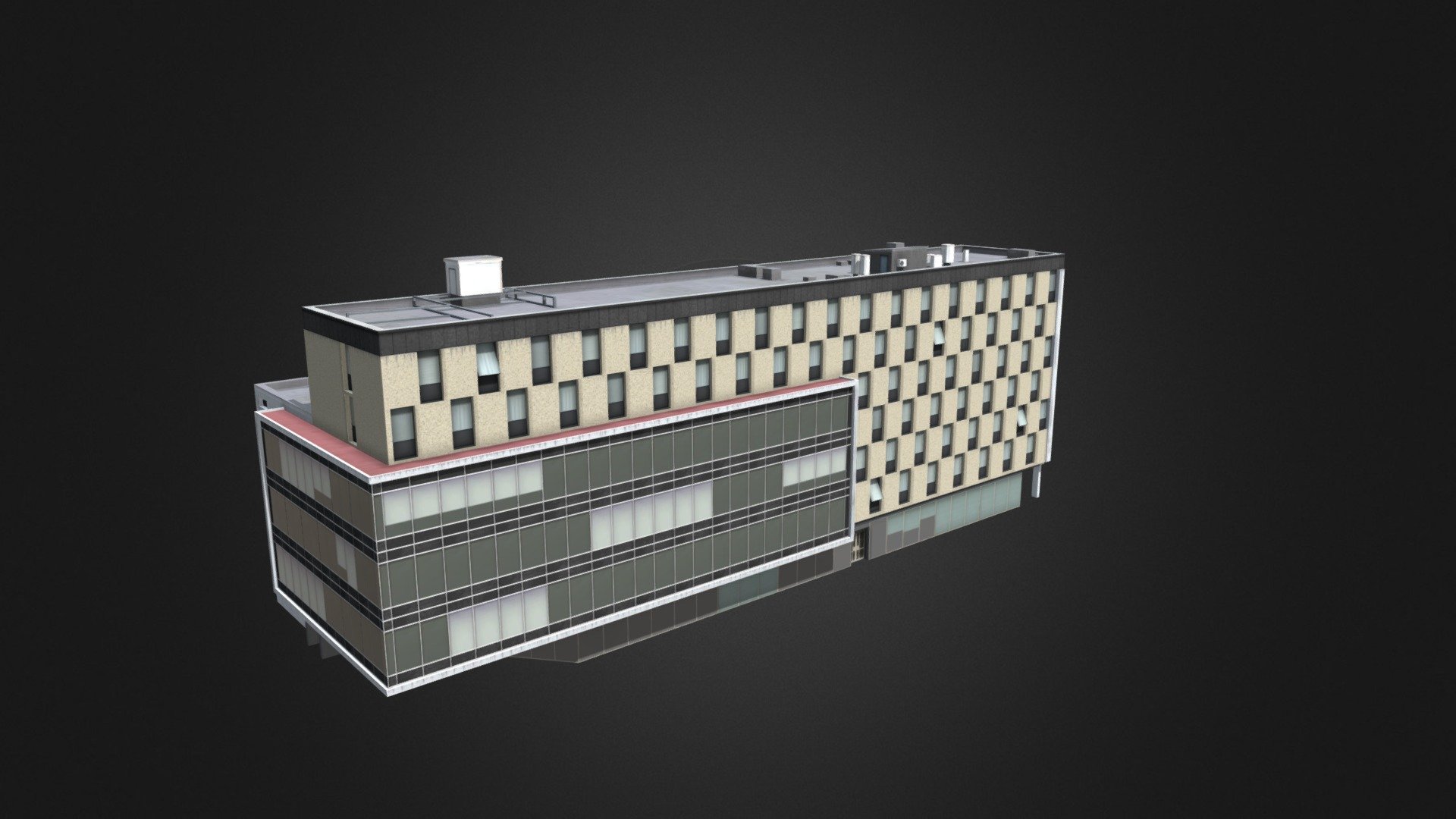 Low poly 3d model.
Modern building from Katowice, Poland 3d model