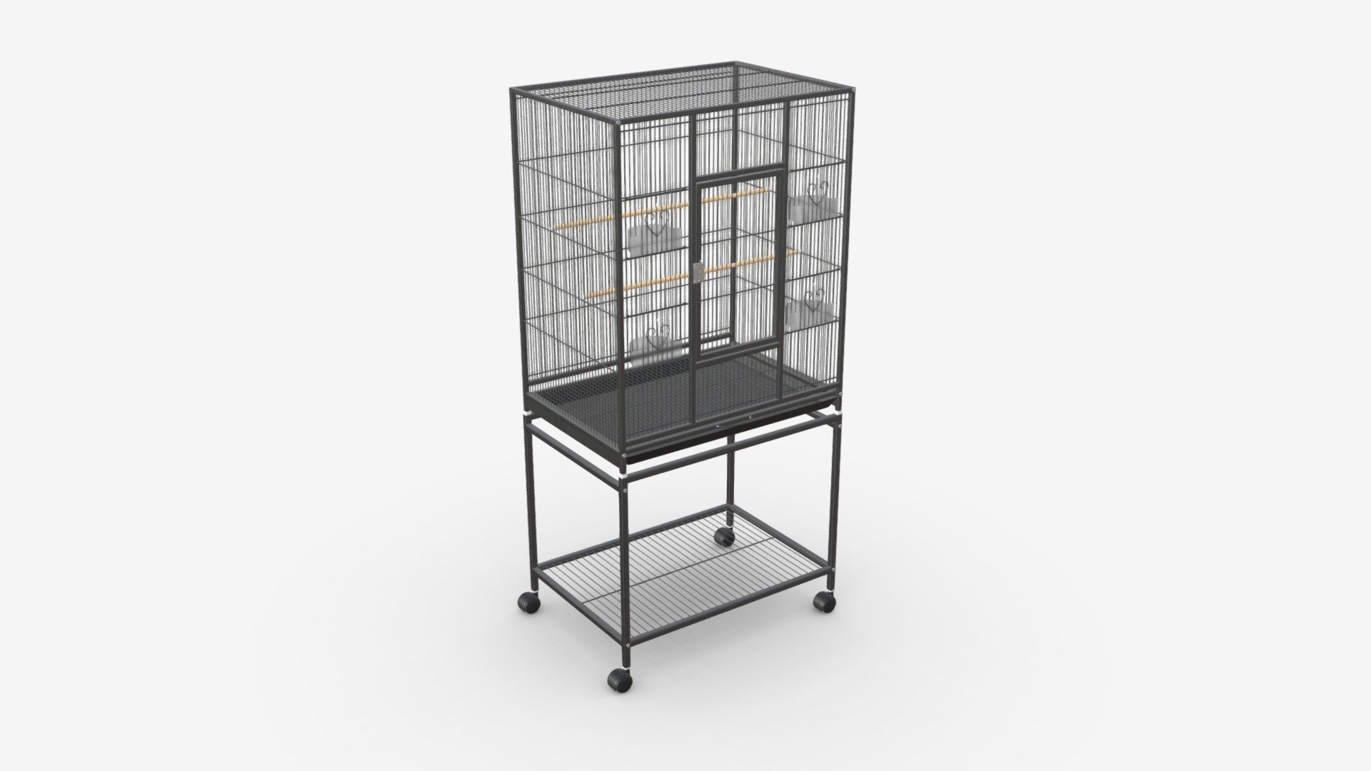 Bird cage large with stand on wheels - Buy Royalty Free 3D model by HQ3DMOD (@AivisAstics) 3d model