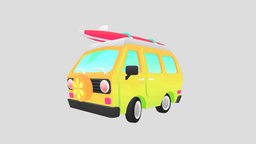 Party Van van, ocean, party, travel, sunset, beach, vehicle, lowpoly, car, hypercasual