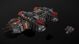 Pirate Resource Ships starship, mining, spacecraft, vessel, harvester, resource, collector, game-ready, pbs, msgdi, asset, pbr, lowpoly, scifi, ship, pirate, space, spaceship, noai