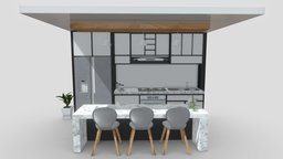 white modern design kitchen with lights blender scene, room, modern, wooden, style, white, grey, vintage, chairs, realtime, furniture, table, ceramic, gray, scandinavian, metal, kitchen, minimalist, eevee, dining, illustration, velvet, architecture, low-poly, glass, 3d, blender, lowpoly, chair, model, design, house, home, wood, interior, simple, light