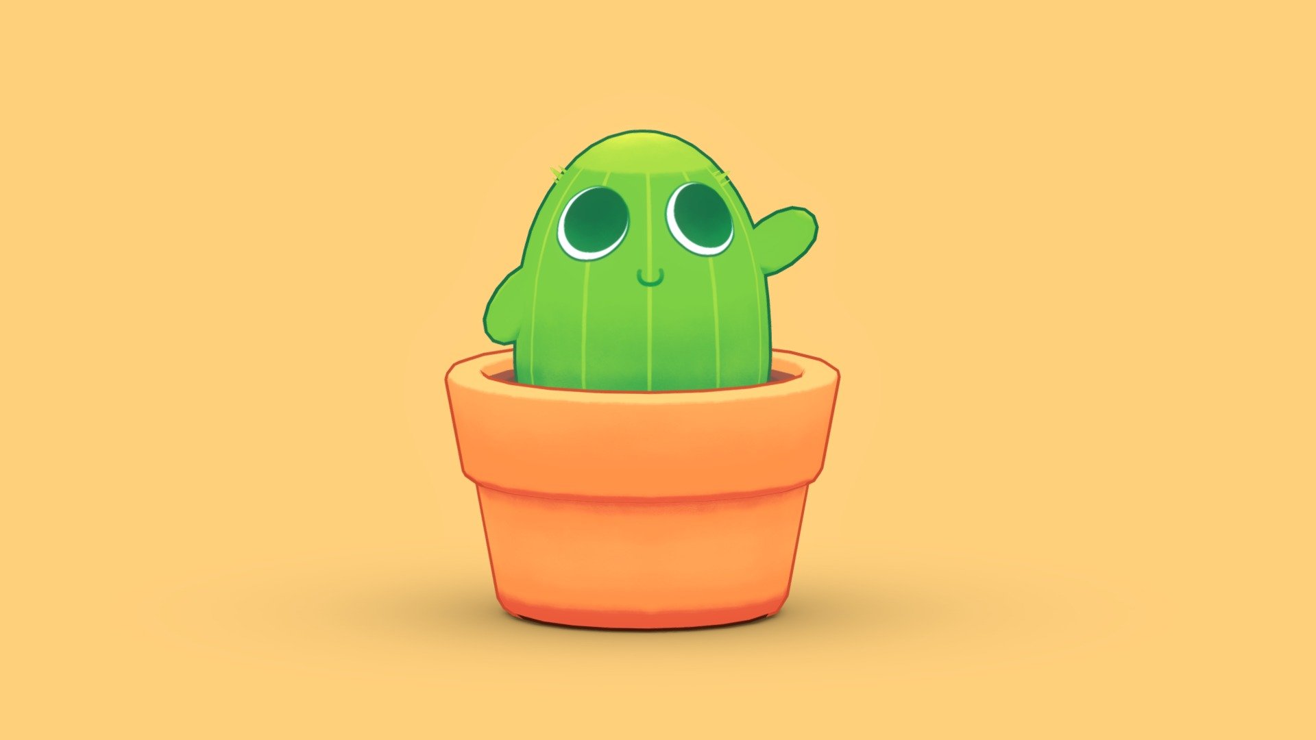 This is a little cactus made in Autodesk Maya, also all the textures were painted in Autodesk Sketchbook and finally for the outlines i used the option reverse in the mesh display menu and then i disabled the double sided option 3d model