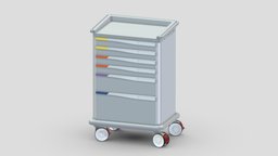 Medical Cart 03 PBR Realistic scene, room, device, instruments, set, element, unreal, laboratory, generic, pack, equipment, collection, ready, vr, ar, hospital, science, machine, engine, medicine, real, pill, unity, asset, game, 3d, pbr, low, poly, medical, interior