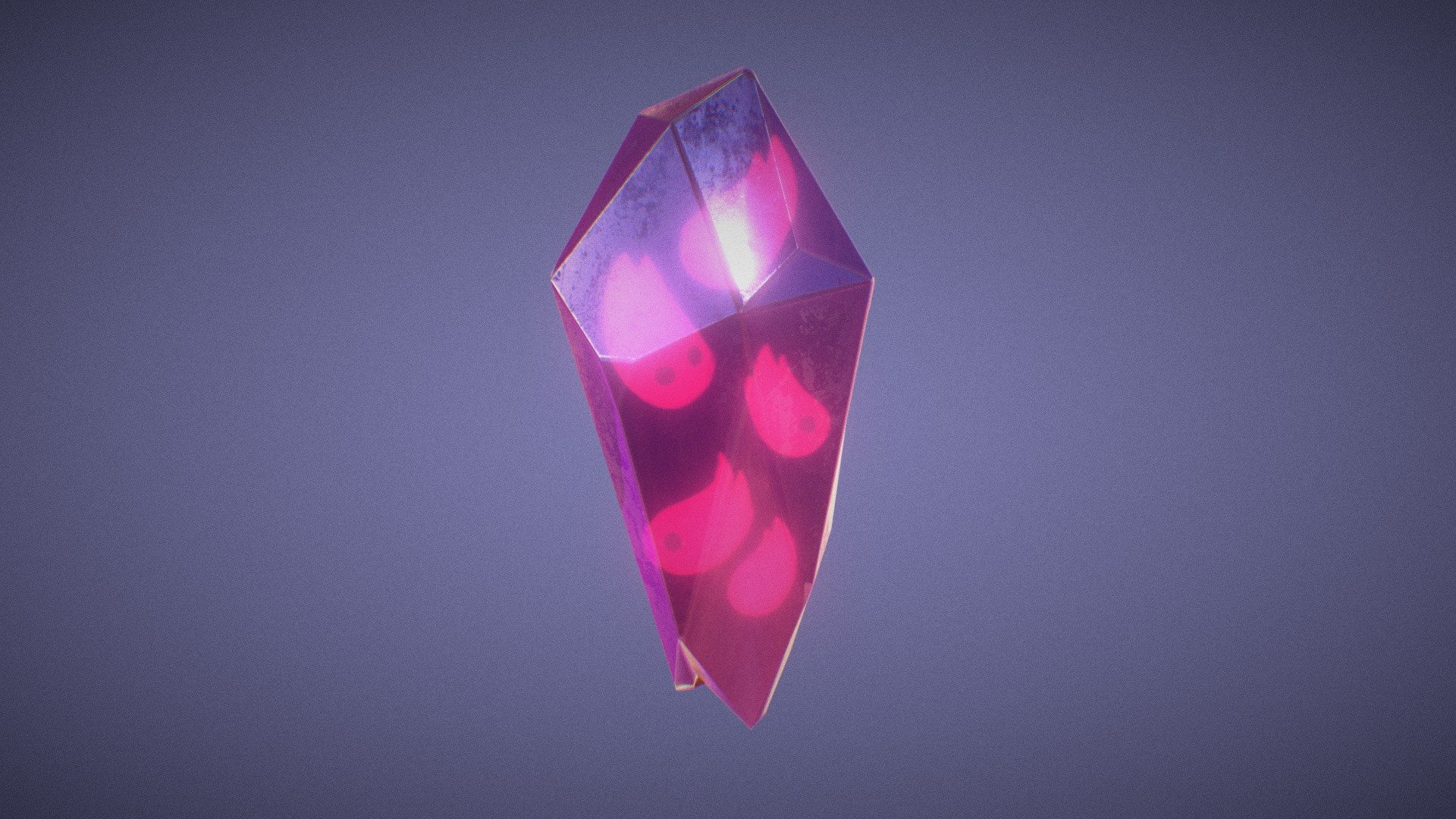 Stylized Crystal, based on some of my 2d work. Modeled in Blender, textured in Substance Painter 3d model