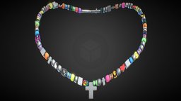 Custom Chain with Designer Diamond Charms face, neck, cross, baby, heart, jewelry, unreal, crystal, mod, yin, yang, silver, ready, accessory, murakami, metal, engine, gta5, necklace, milo, coco, takashi, metallic, bead, roblox, fnaf, rap, hiphop, chanel, smiley, vrchat, character, unity3d, game, pbr, low, poly, fivem