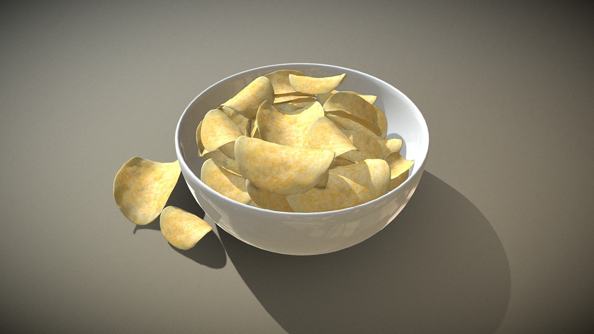 Crunchy!!!!! - Potato Chips in Bowl - Buy Royalty Free 3D model by Sm1yle 3d model