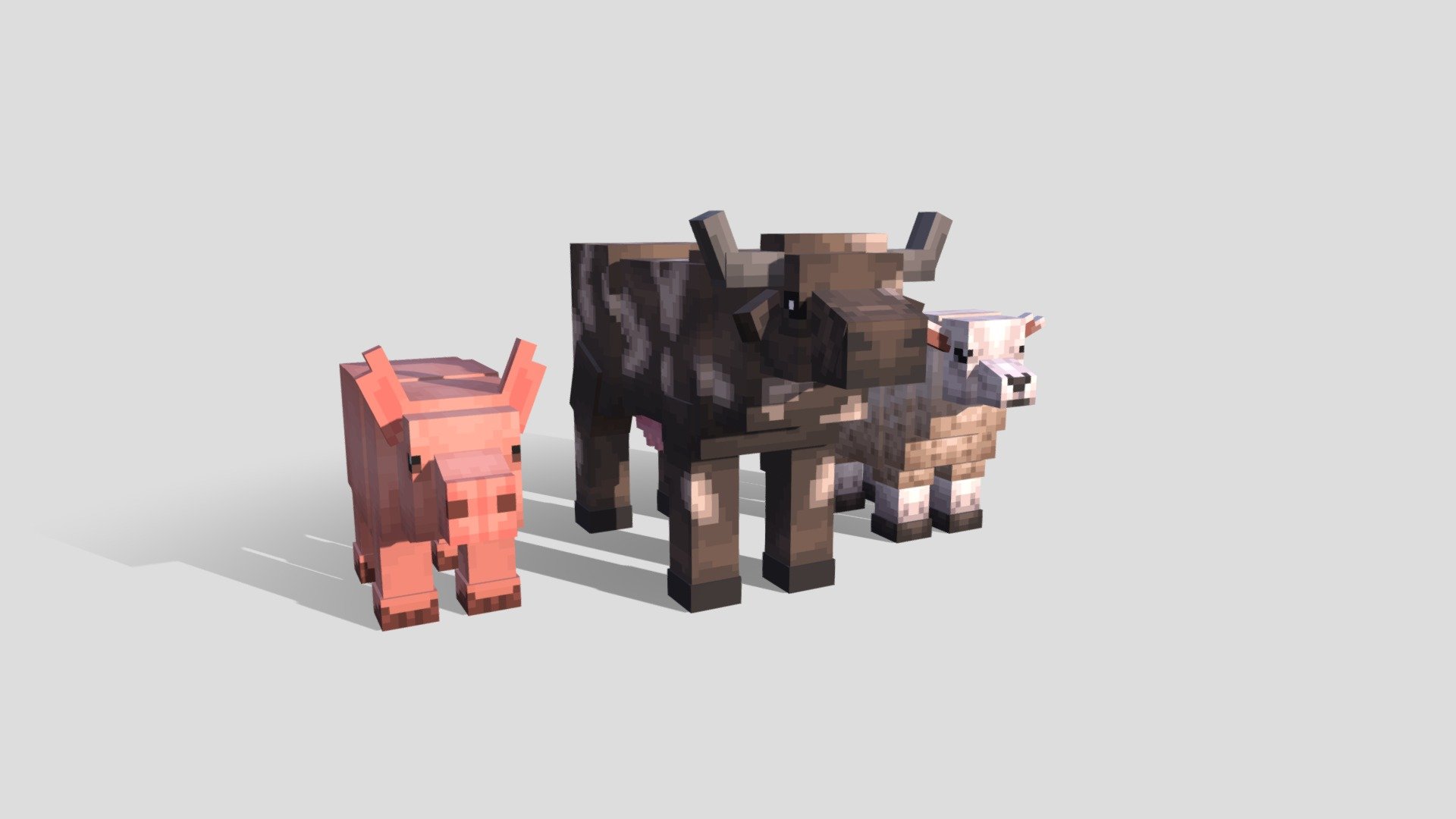 Farm Animals 32x textures Minecraft models
.#BlockBench #LowPoly #PixelArt

Want to have a custom model? Contact: wasteland4013 (Discord)|Comms Open - Farm Animals 32x textures Minecraft models - 3D model by W'Projects (@wprojects) 3d model