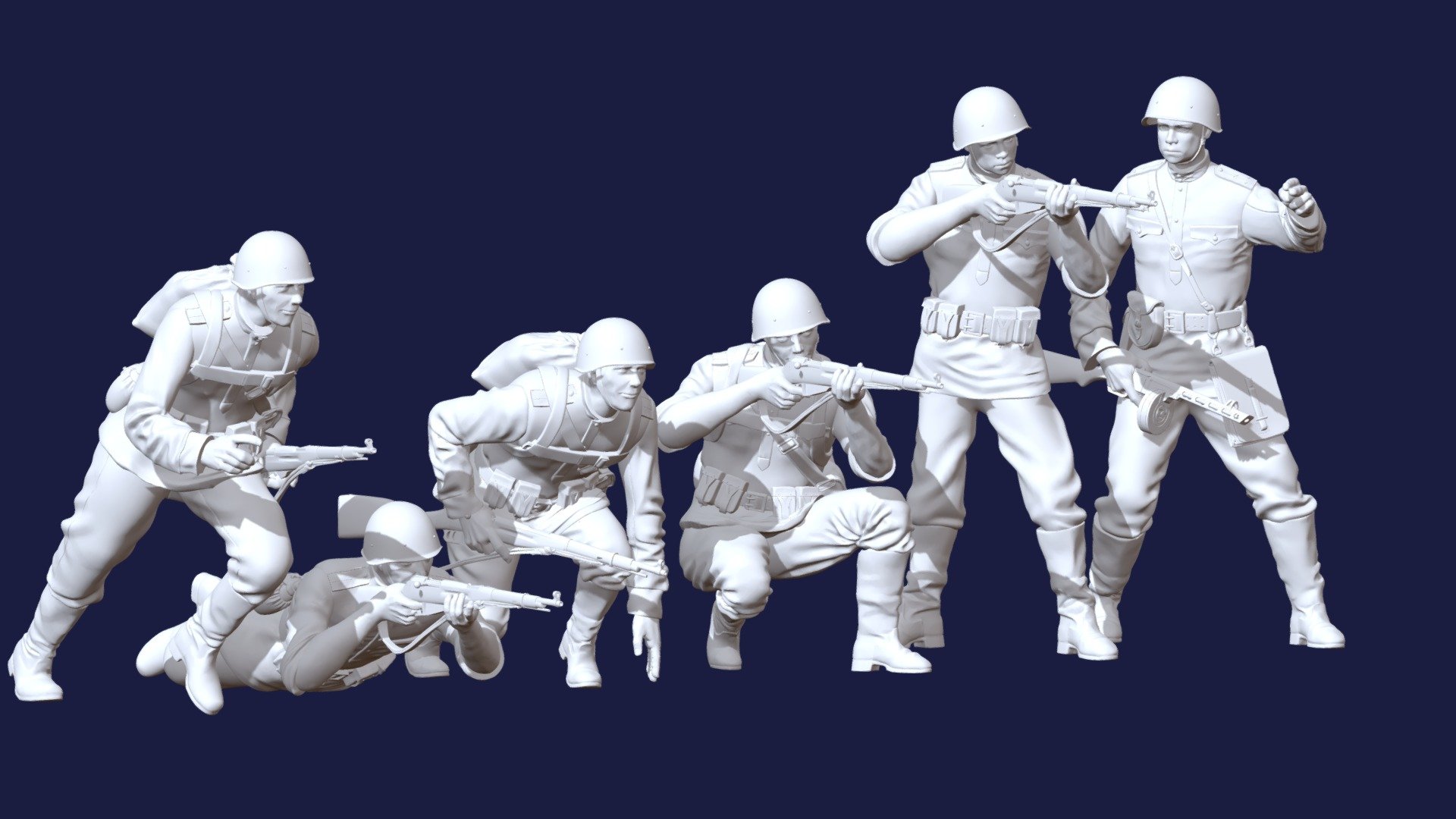 soldiers WW2 Russia. Scales 16/1 .The format is OBJ, STL, Zbrush. Model for printing on a 3d printer 3d model