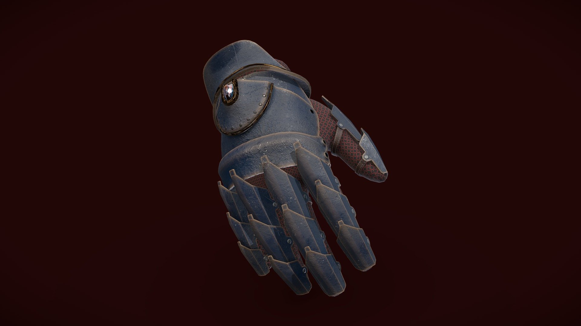 game-ready medieval knight glove with single 4K shader. UV unwrapped. Modeled in Blender, textured in Substance 3d model