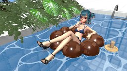 Natumi in the pool-new girl-model, girl
