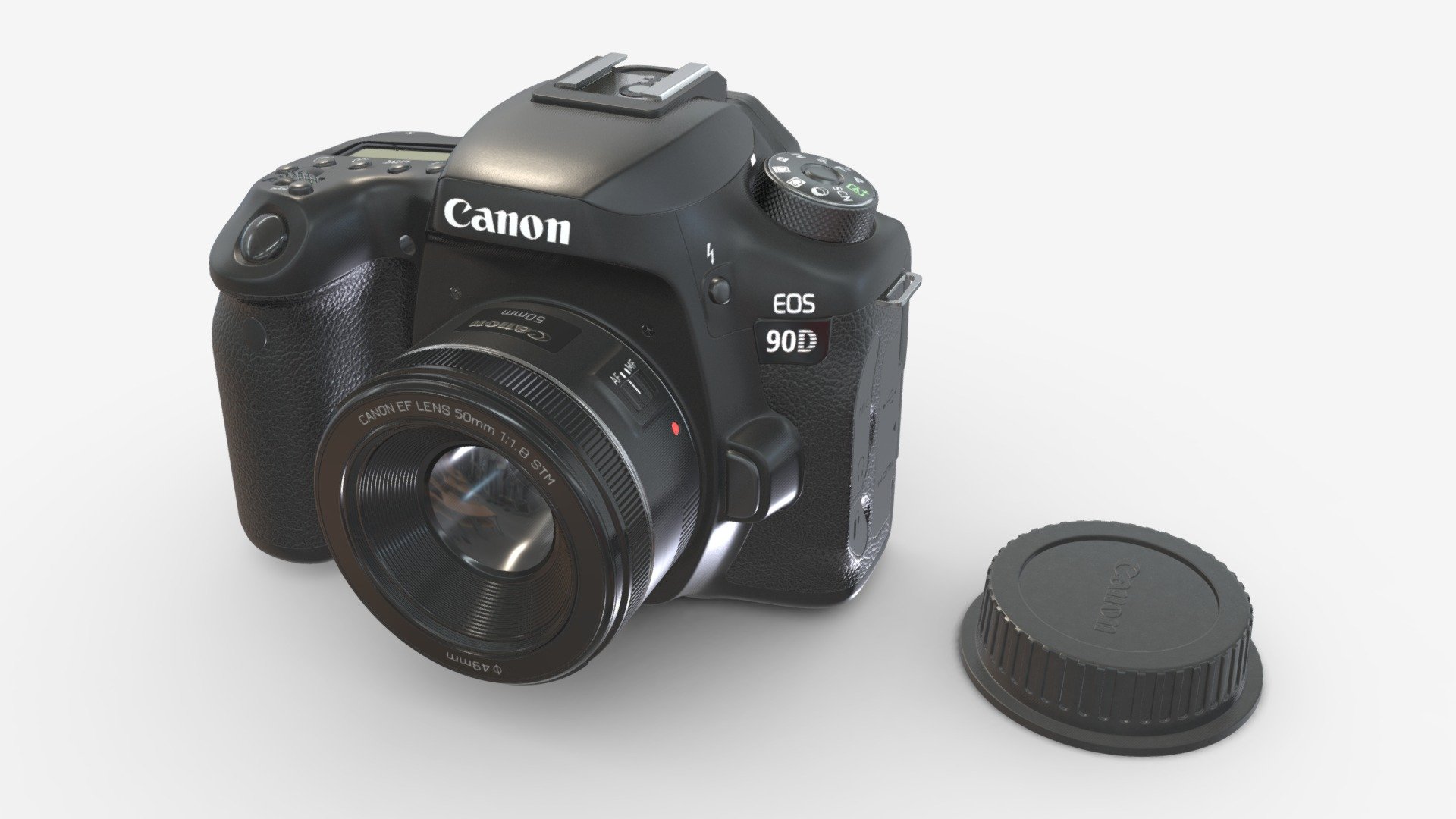 Canon EOS 90D DSLR camera 50mm f1.8 STM Lens 01 - Buy Royalty Free 3D model by HQ3DMOD (@AivisAstics) 3d model