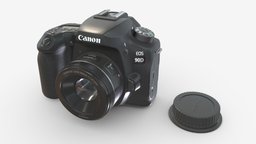 Canon EOS 90D DSLR camera 50mm f1.8 STM Lens 01 body, modern, photo, image, photography, dslr, camera, professional, focus, photographer, photograph, 3d, digital, black, screen, flashlamp