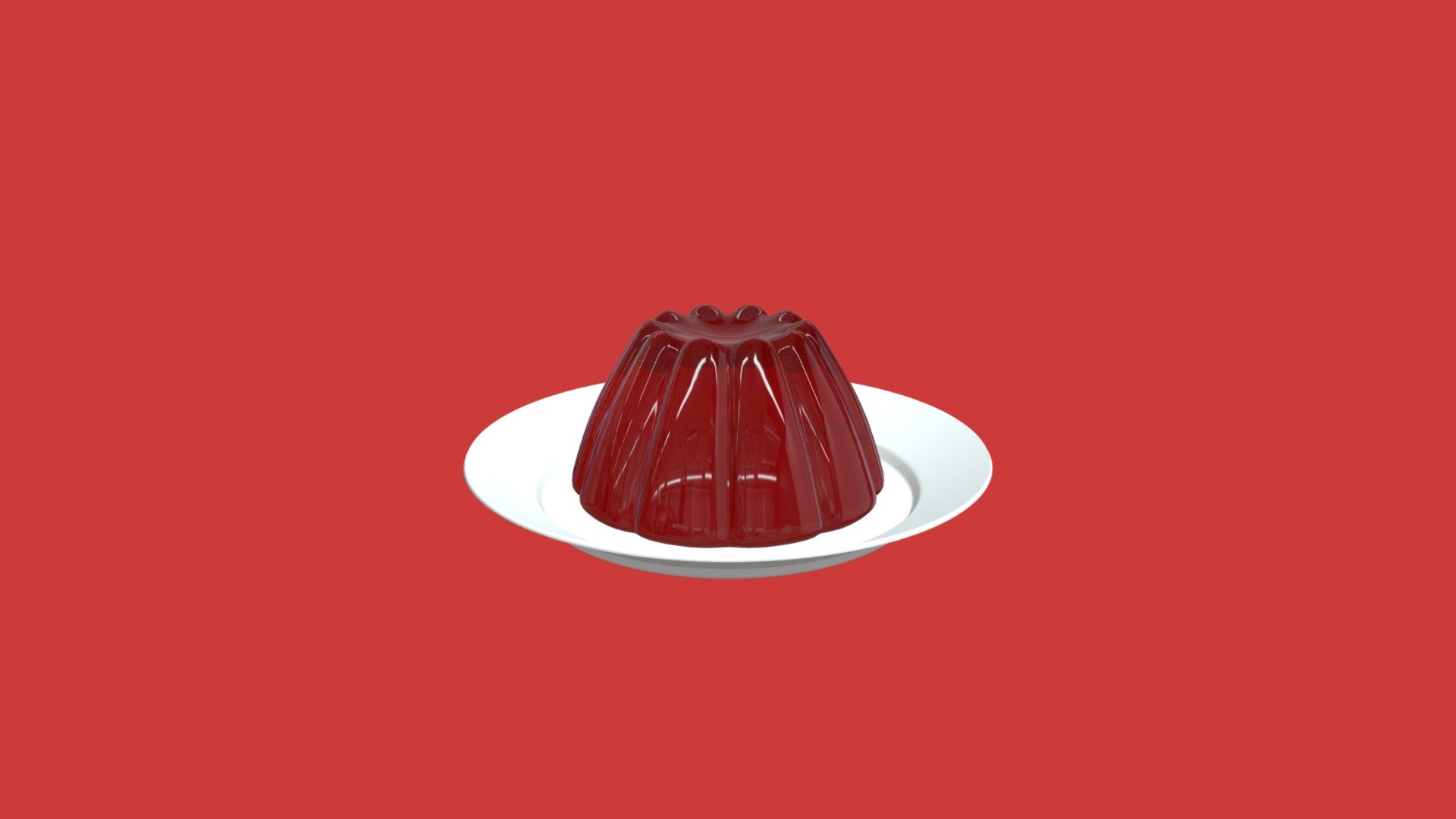 This model of jelly on the plate is made in Blender. This delicious red jelly can be used in 3d projects 3d model