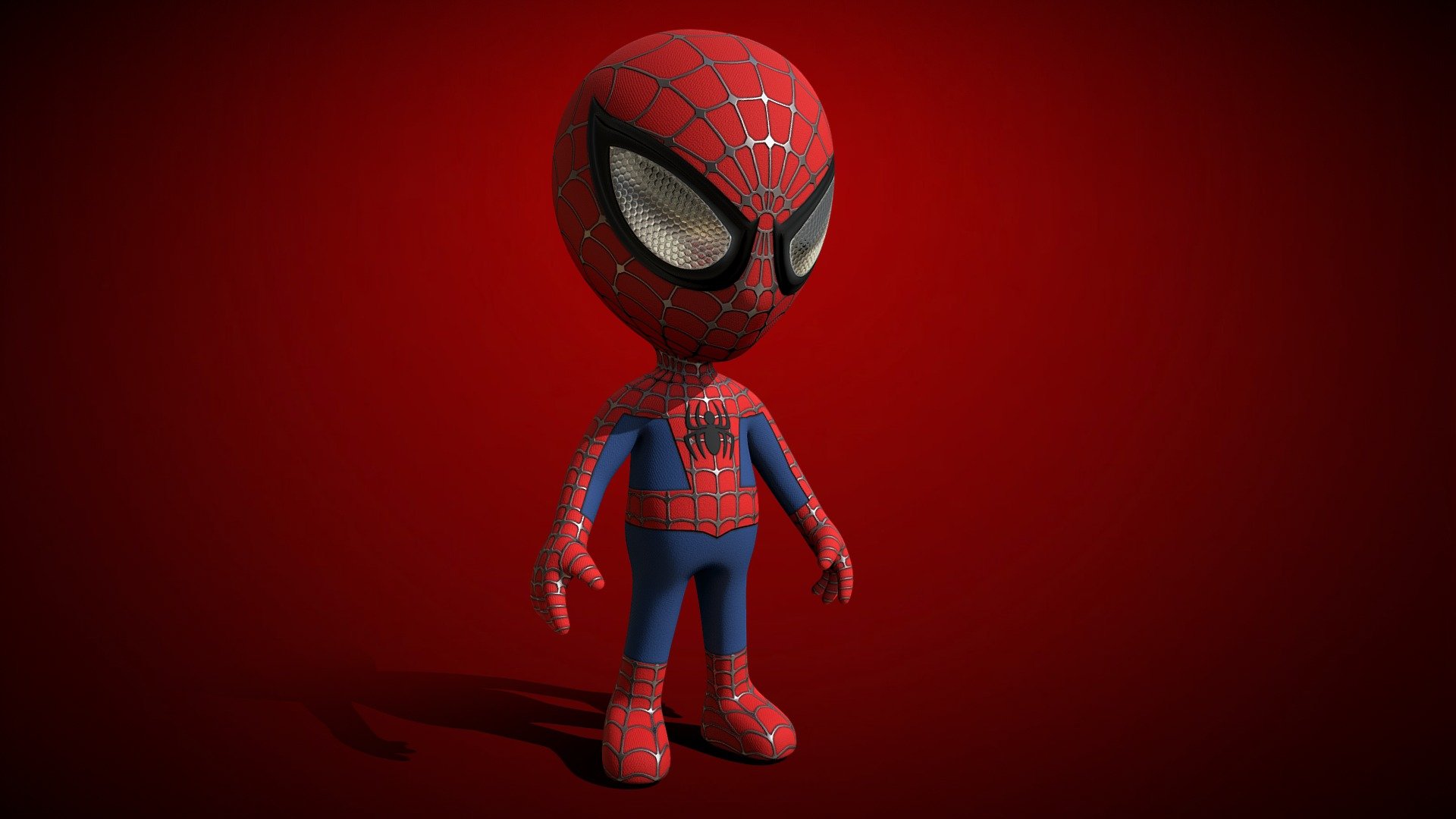 3dmodel of Spiderman in A-pose (toys figures styles).
Modeling 3dsmax texturing 3dcoattextura 3d model