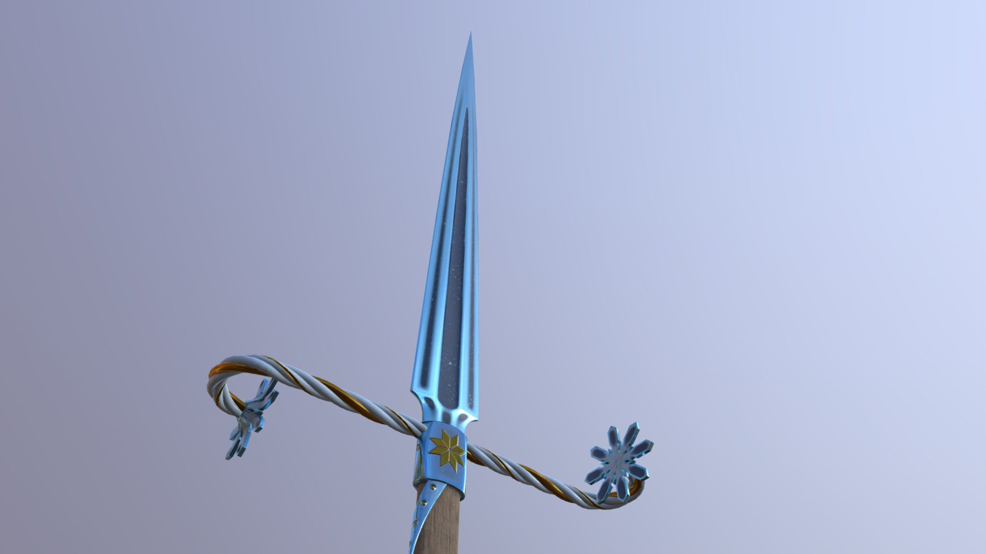 A Winter themed polearm that your character can wield in Afarealm! - Winter Swordstaff - 3D model by slytacular 3d model