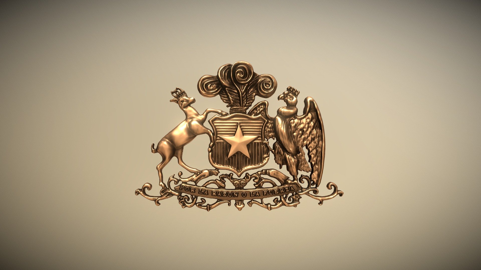 Escudo de Chile - Buy Royalty Free 3D model by Royal 3D (@e.laradiazmg) 3d model
