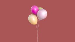 Balloons collection real-time balloon, abc, yellow, balloons, blender, blender3d, air, animation, blue, cycles