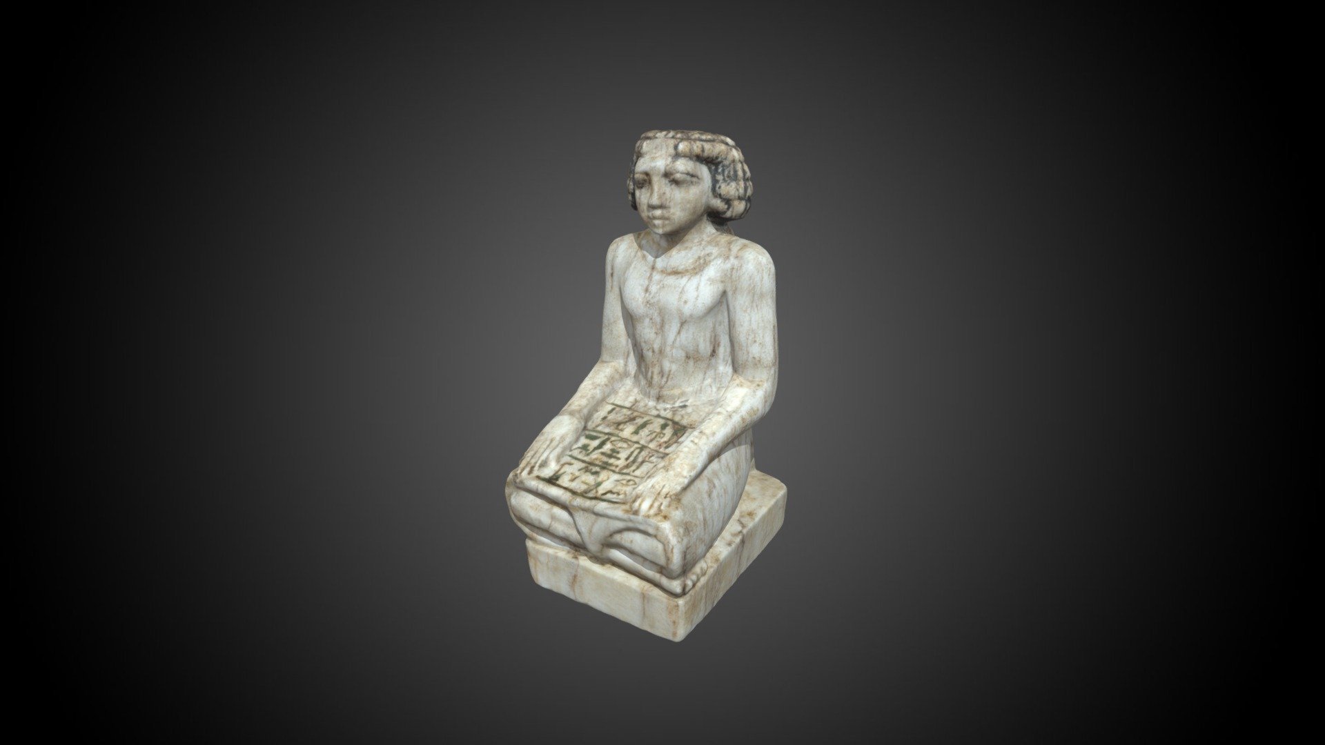 Statua di scriba




Inv. no..: Cat. 3045

Material: Stone / Limestone

Dimensions: 7,5 cm

Date: 1939–1659 BCE

Period: Middle Kingdom

Dynasty: Twelfth-Thirteenth Dynasty

Provenance: Unknown 

Acquisition: Old fund (1824-1882)

https://collezioni.museoegizio.it/en-GB/material/Cat_3045

https://collezioni.museoegizio.it/it-IT/material/Cat_3045 - Statue of a Scribe - 3D model by Museo Egizio (@Museoegizio) 3d model