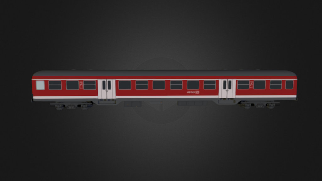 German railways passenger coach in a red livery made for use with Cities Skylines - DB Regio n-Wagen "Silberling" - Download Free 3D model by accessviolation 3d model
