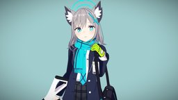 Shiroko girl, blender, gamecharacter, anime, bluearchive