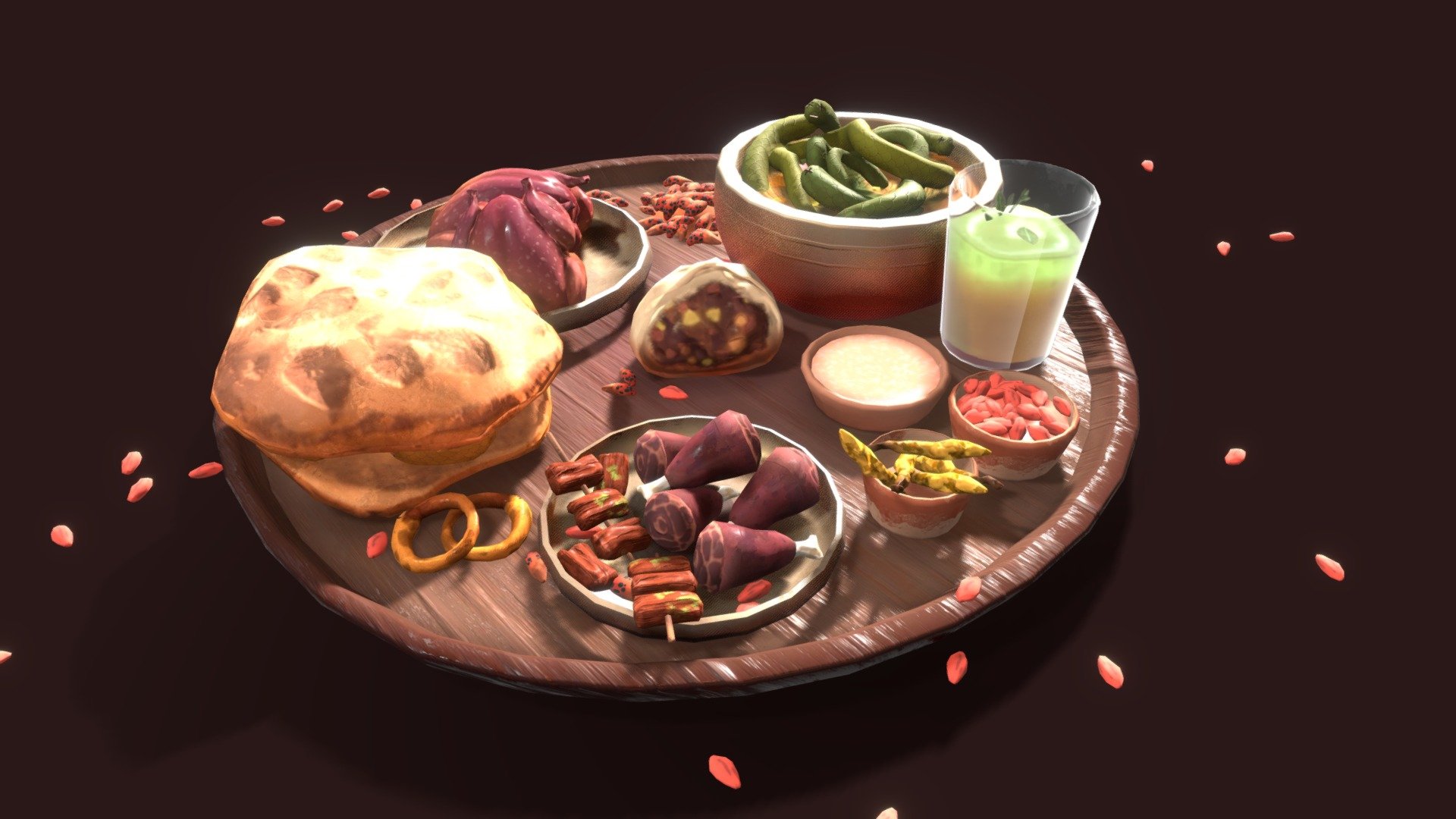 Red Panda Feast

On the menu

Fried bred and is snake, Ouroboros manners
Rat's leg of lamb
Skewer of mice
Mushroom and bird brioche
Bamboo tea with milk
Roasted birds
Snakes noodles
Goji, bugs and mushroom
Fruit yoghurt - Ailurus Feast ! - 3D model by Cokatieki (@Nerakess) 3d model
