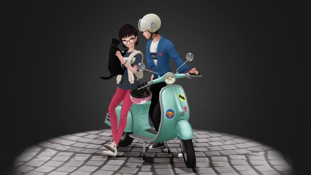 vespa casual character (pose 01) - 3D model by LIM YOUNG JIN (@lvt848) 3d model