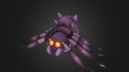 Poly HP rpg, cute, demon, spider, enemy, jrpg, character, unity, lowpoly, gameart, gameasset, animation, stylized, monster, fantasy, gameready, evil, noai