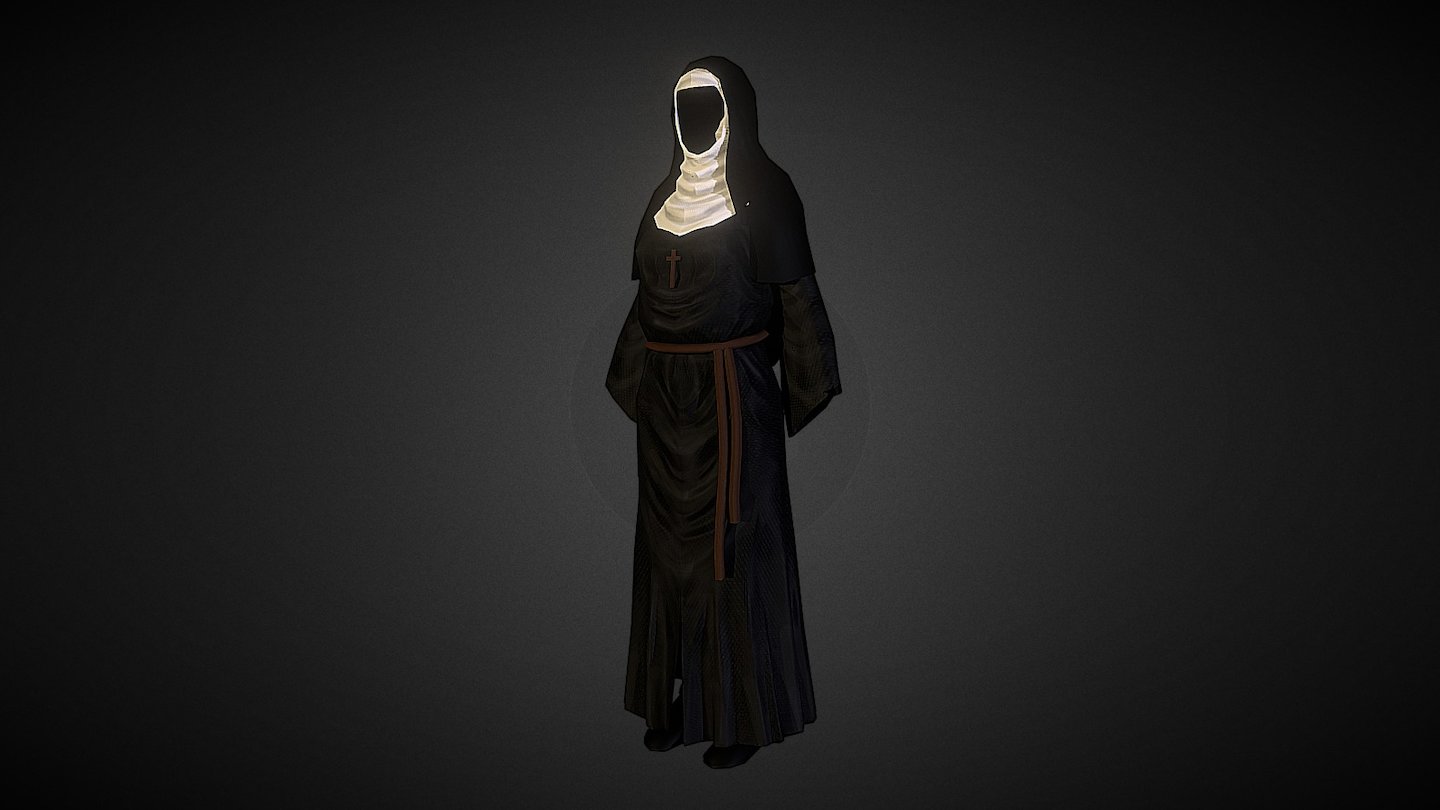 Early stages of a nun for my game - Nun - 3D model by olavra 3d model