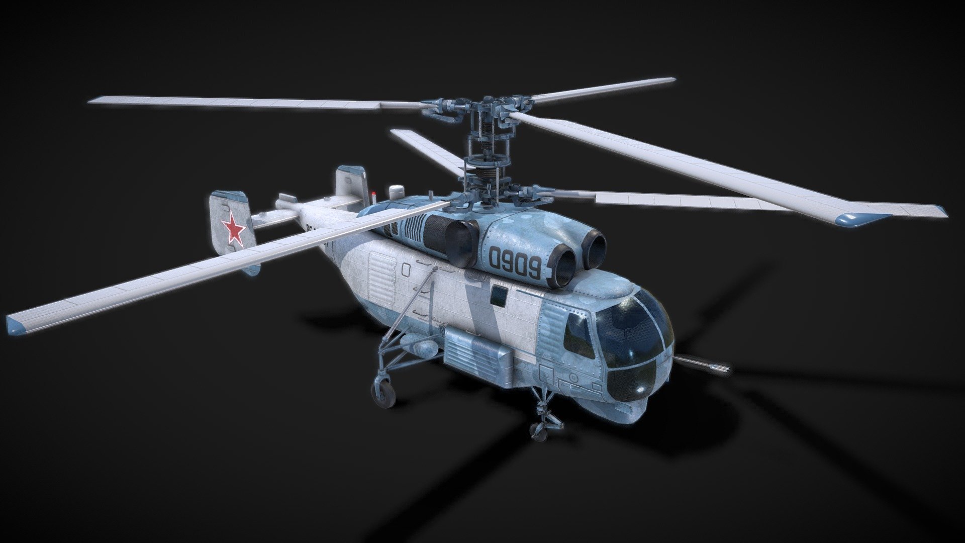 K27 Helicopter low poly 3D model

The Kamov Ka-27 (NATO reporting name &lsquo;Helix') is a military helicopter developed for the Soviet Navy, and currently in service in various countries including Russia, Ukraine, Vietnam, China, South Korea, and India. Variants include the Ka-29 assault transport, the Ka-28 downgraded export version, and the Ka-32 for civilian use 3d model