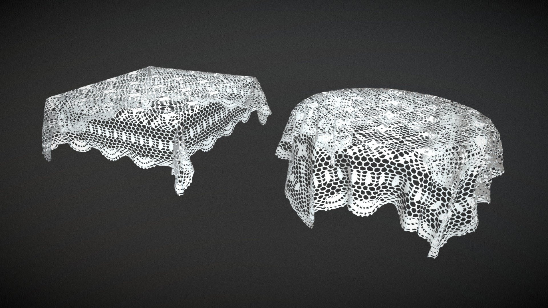 Lace hollowed out tablecloth - Lace hollowed out tablecloth - Buy Royalty Free 3D model by xinige (@l13261404616) 3d model