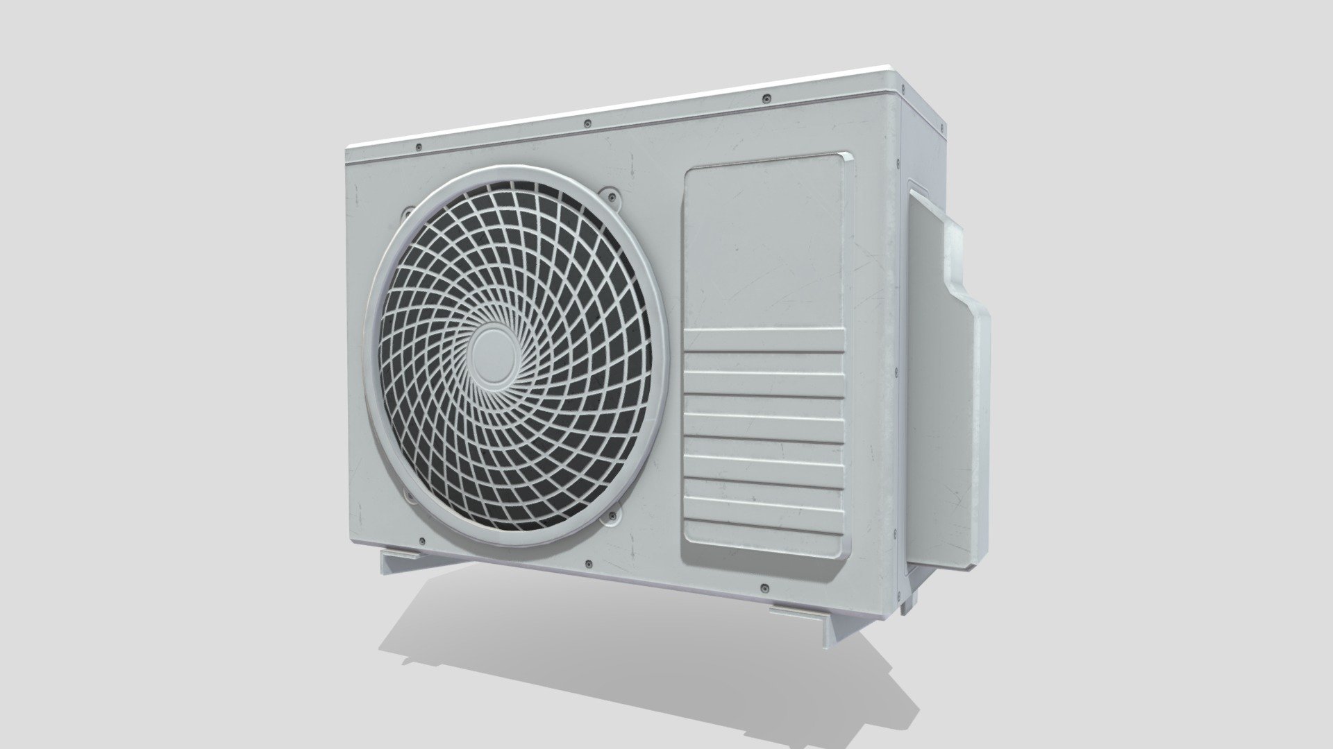 3D Air_Conditioner outside
The pack has highly detailed air conditioner ready for use in your project. Just drag and drop prefab into your scene and achieve beautiful results in no time. Available formats FBX, 3DS Max 2017



We are here to empower the creators. Please contact us via the [Contact US](https://aaanimators.com/#contact-area) page if you are having issues with our assets. 




The following document provides a highly detailed description of the asset:
[READ ME](https://medium.com/@aaanimators/3d-asset-pack-low-poly-tables-pack-arabic-21125c8bb0f7)




**Mesh complexities:**


Table_05 812 verts; 792 tris 



Includes 1 sets of materials with 3 textures:



● Diffuse

● Normal

● Specular - Air Conditioner Outside - Buy Royalty Free 3D model by aaanimators 3d model