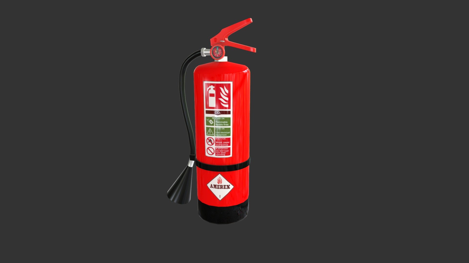 3D Game Asset Fire Extinguisher with fbx file and textures 3d model