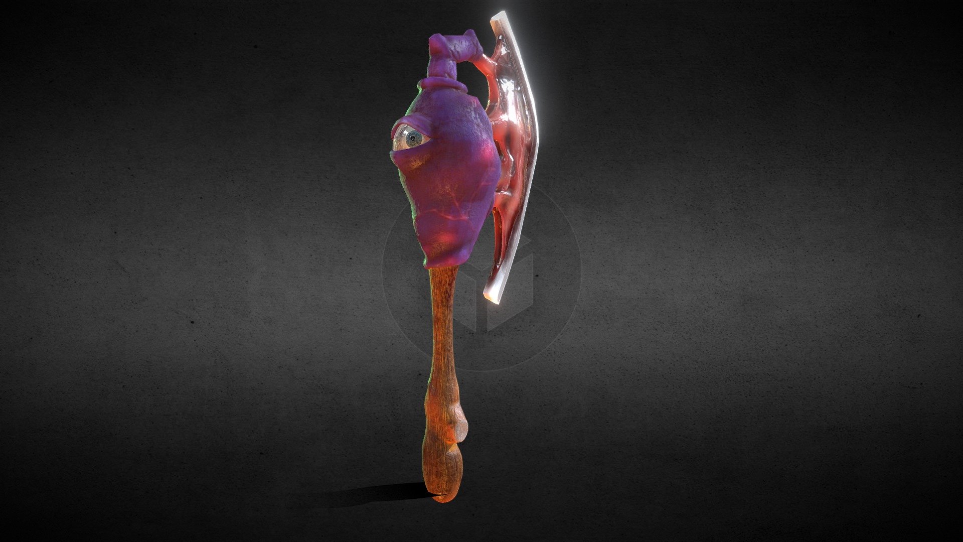 This weapon was one of 20 concepts, I was tasked with creating a fantasy weapon and wanted to make mine unique and rather than just making a sword wit hsome fancy hilt I decided to try and get as creative as I could with it and settled on fleshy weapons 3d model