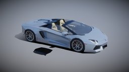 2013 Lamborghini Aventador lp700-4 Roadster lamborghini, aventador, supercar, carlowpoly, vehicle, lowpoly, gameasset, gameready