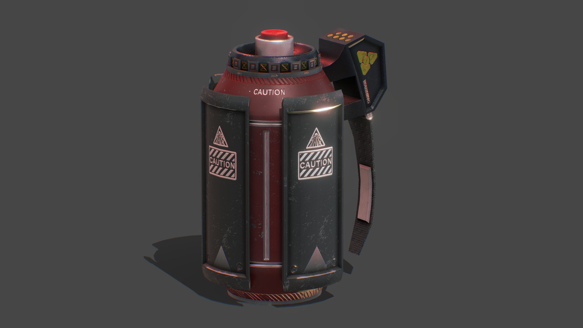 A sci-fi explosive grenade I made with Blender, textured in Substance Painter 3d model