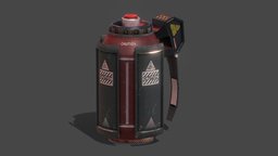 Sci-fi Explosive Grenade grenade, red, explosive, scifi, gameasset, gameready