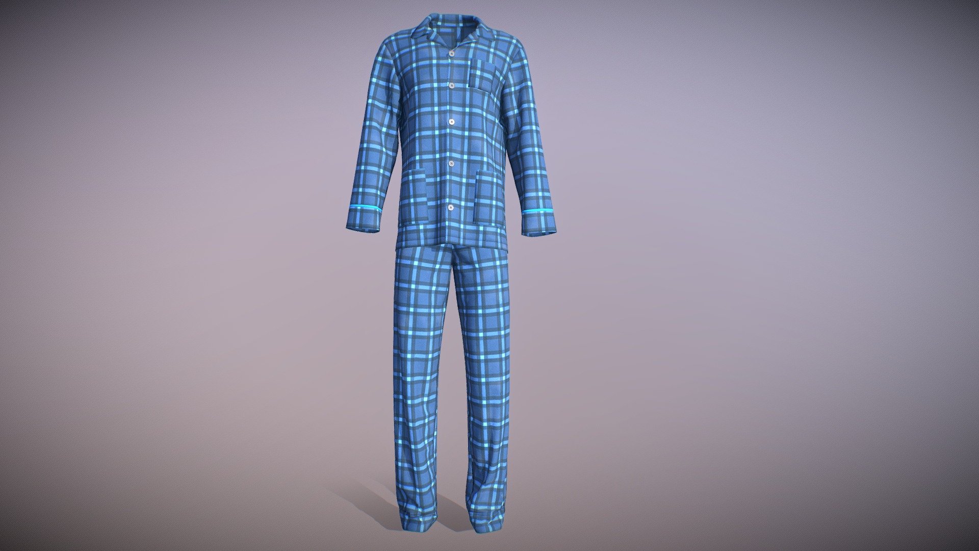 Photorealistic Male Pajamas
get it here if you have issues with placing order on sketchfab: https://www.artstation.com/a/7299627


This model has a low polycount that is subdivision ready. Includes various formats with realistic textures and normal map.

It can be used for animations, video games, WebGL, VR/AR, VFX, etc

Modeled in Marvelous designer 8.

Textured and finalized in blender 2.8.


Texture Info:


Base Color/Diffuse: 4096px by 4096px
Roughness: 4096px by 4096px
Ambient Occlusion: 4096px by 4096px
Normal(OpenGL): 4096px by 4096px
 - Male Pajamas - Buy Royalty Free 3D model by Astronet 3d model