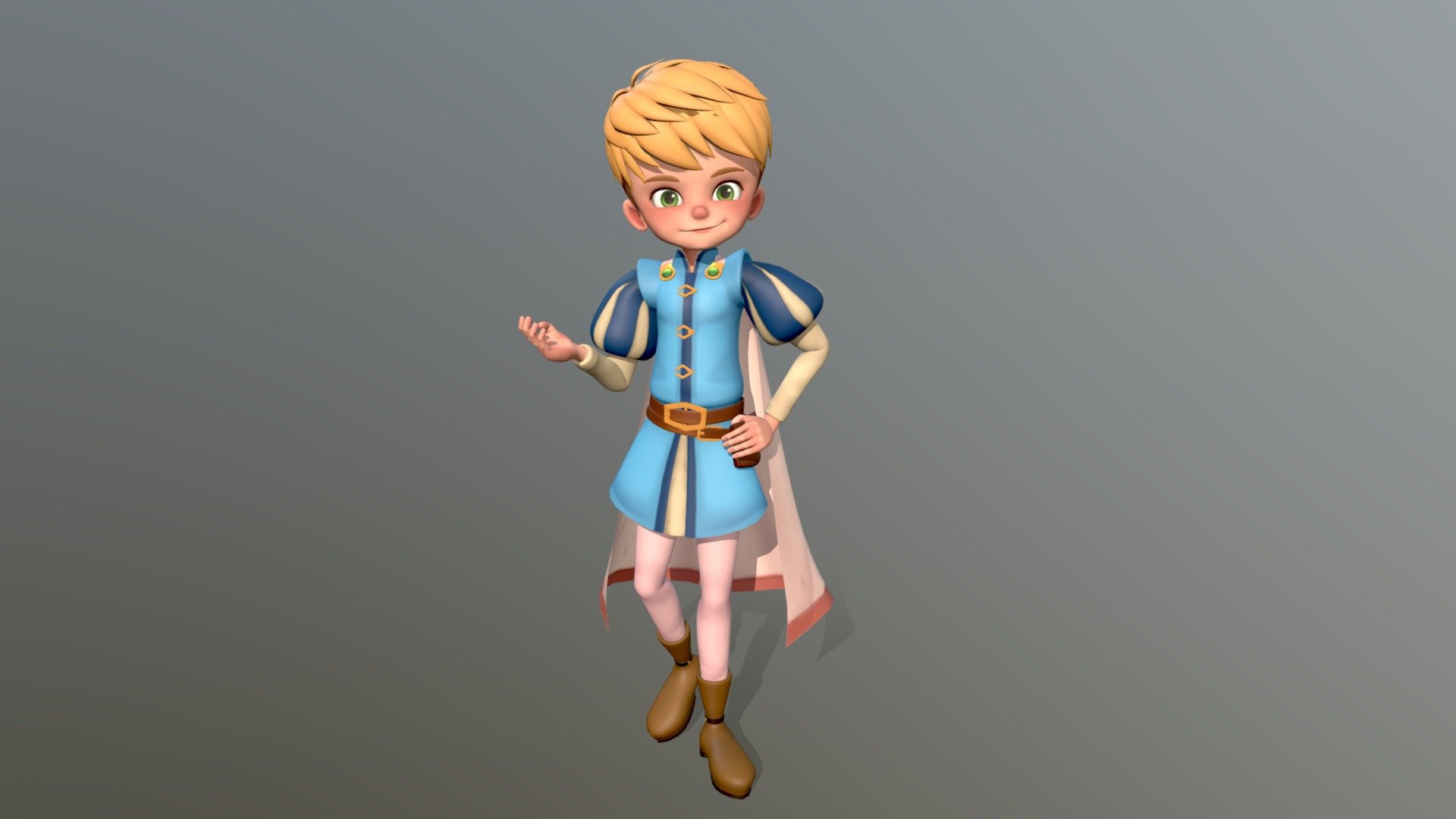 This is one of my study to make a cartoon model, i textured him by painting his UV through Mudbox and Photoshop help. This model is based from Hong Soonsang's concept art King's Son.  - King's Son - The Prince - 3D model by Septiza S. (@septizasari) 3d model