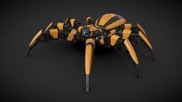 Spider Robot LowPoly insect, steampunk, spider, mechanical, engine, game-model, low-poly-model, military, sci-fi, fantasy, robot