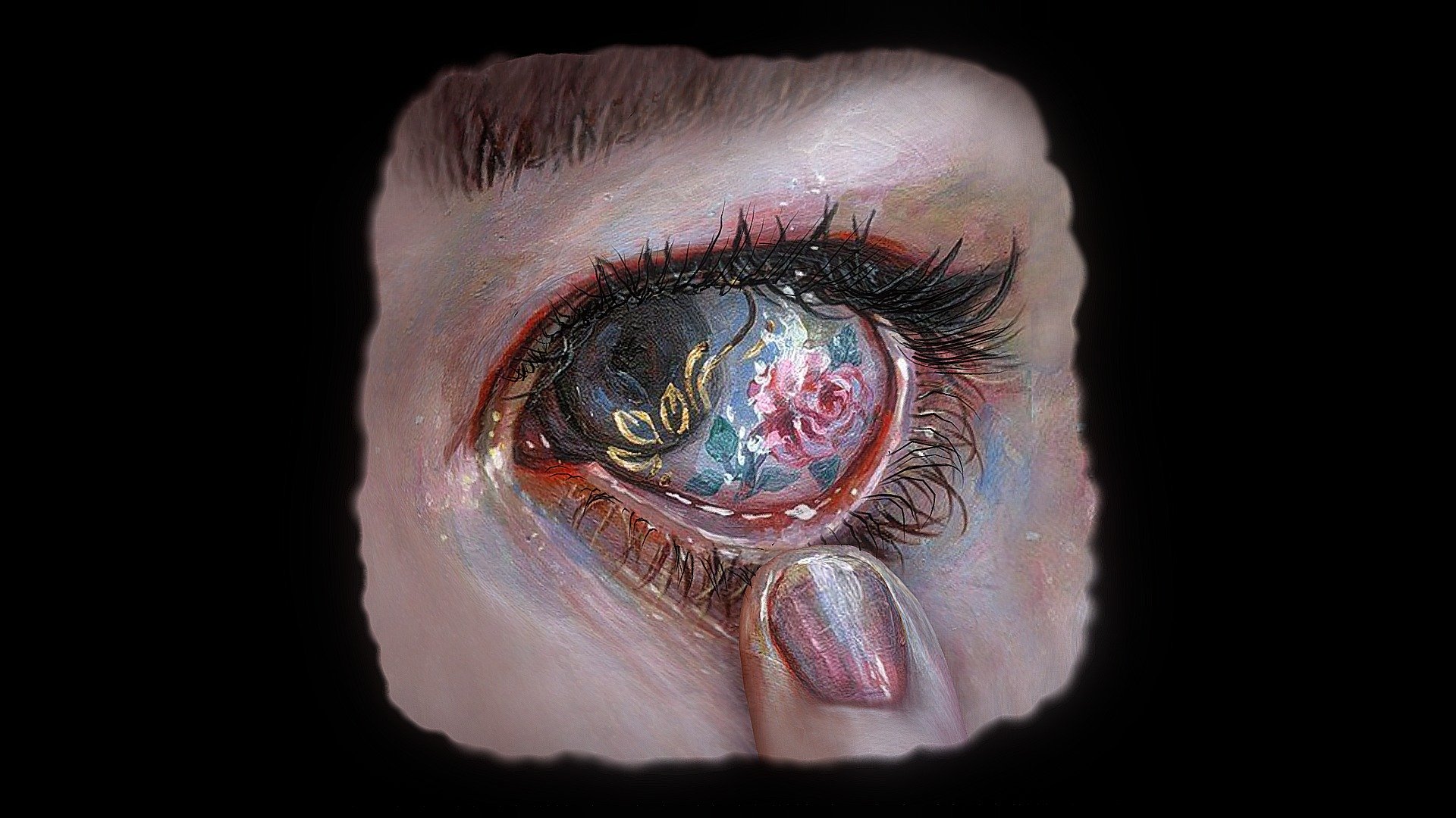 3d aestethic eye that i just made randomly :)

I was scrolling through Pinterest and saw this beautiful drawing and decided to 3D it in Blender
https://www.pinterest.com/pin/648025833904405169/

.

I was looking for the artist of this beautiful painting, but I couldn't find him/her

So if you know the @ of the artist just tell me so I can put it in the caption

made in blender by #zirodesign #alisafarpour - aestethic eye - Buy Royalty Free 3D model by ZIRODESIGN 3d model