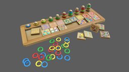 Educational toy kid, toy, fun, children, play, education, substancepainter, substance, game, wood