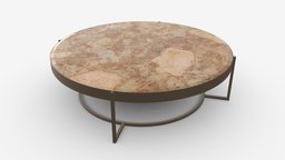 Round coffee table modern, empty, style, coffee, luxury, leg, antique, classic, furniture, table, marble, round, metal, elegance, 3d, pbr, design, home, interior