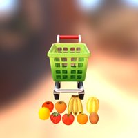3D Cart Object (Fruit) 
