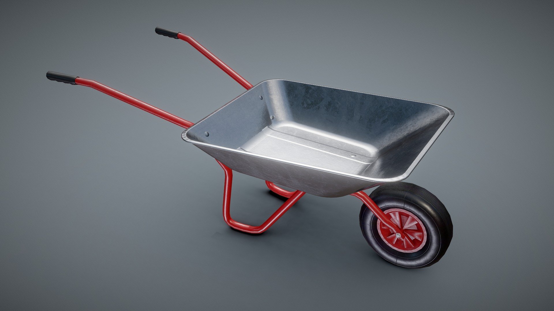 Clean wheelbarrow - the best to use in garden

Addiditonal file containes LODs and custom collider in .fbx and .obj formats as well as 2k texture sets for Unity5, Unity HDRP, UnrealEngine4, PBR Metal Roughness - Game-ready Wheelbarrow Clean - Buy Royalty Free 3D model by NollieInward 3d model