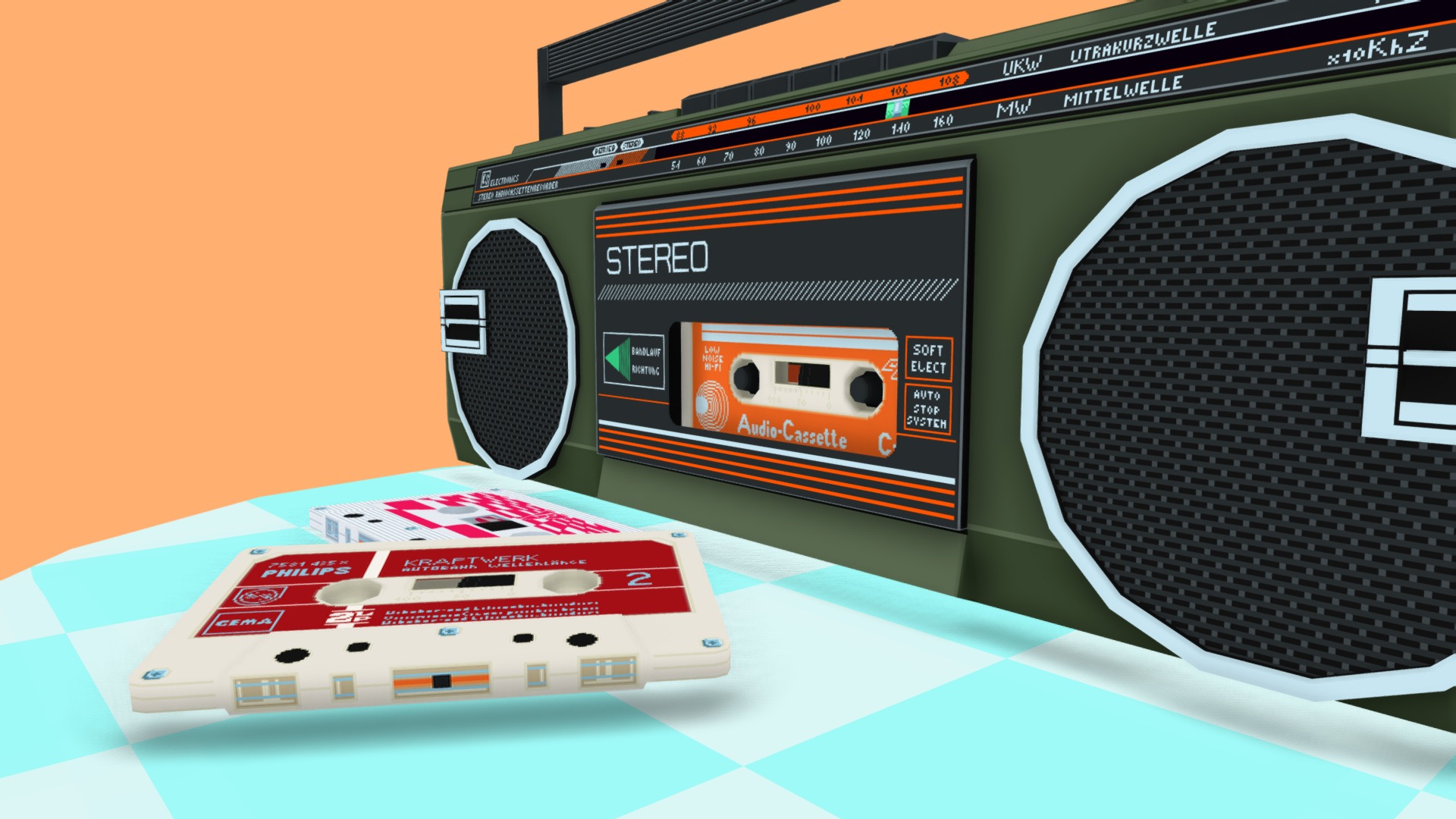 An old radio/cassette player I found in my basement 3d model