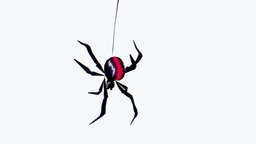 LowPoly Spider toon, spider, bug, australia, creepy, cartoony, flatshaded, insects, spiders, flatcolor, ustralian, redback, lowpoly, design, creature, halloween, spooky, simple, basic, horror
