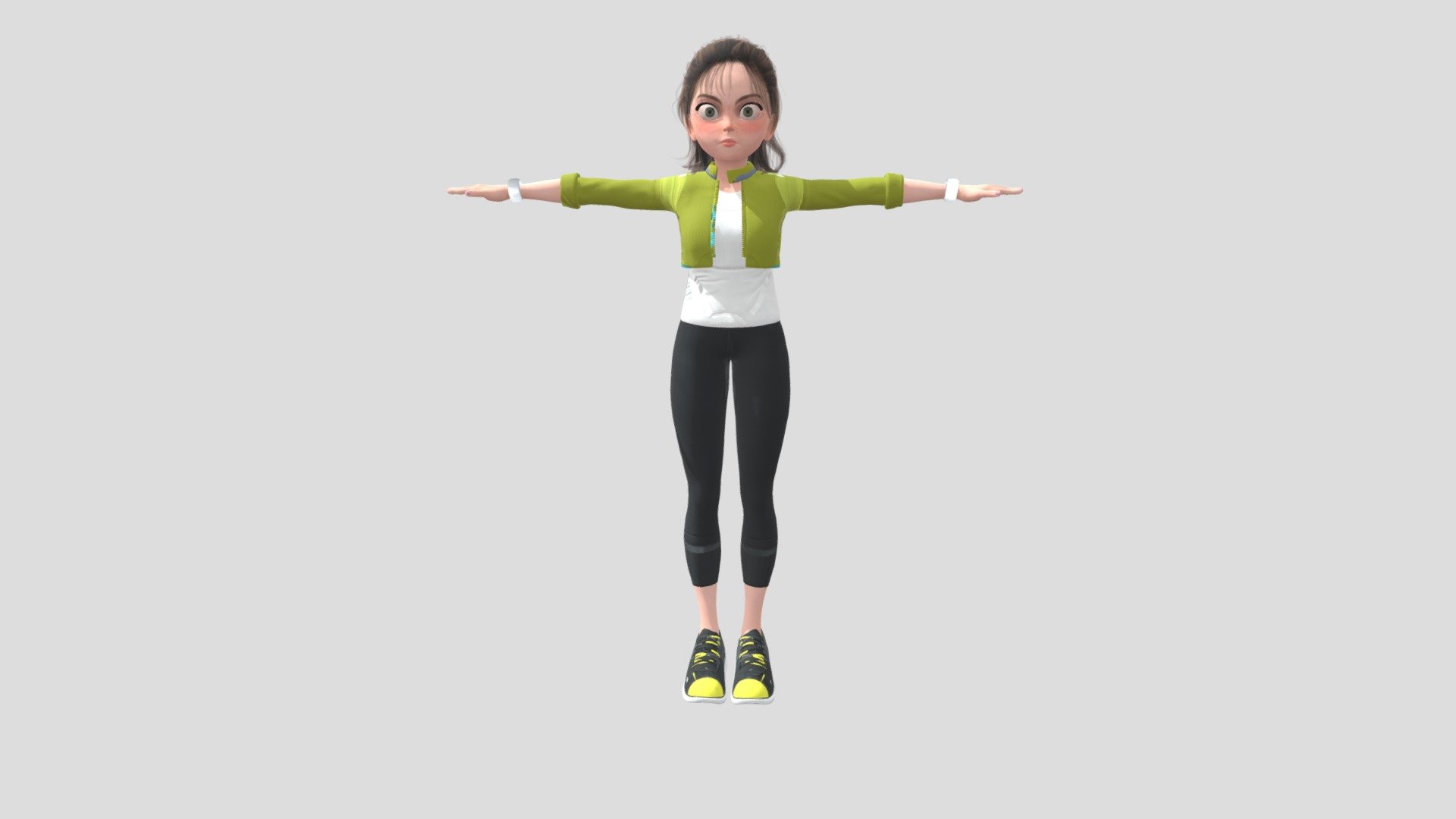 Stylized 3D Female Character model Created for music video Animation and lip sync - Jackie Stylized Girl Character - 3D model by Peace Check Digital (@peacecheck1) 3d model