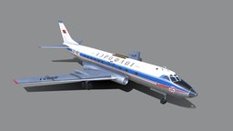 Tupolev Tu-124 airplane, airliner, soviet, russian, aircraft, jet, ussr, commercial, tupolev, liner, tu104, tu134